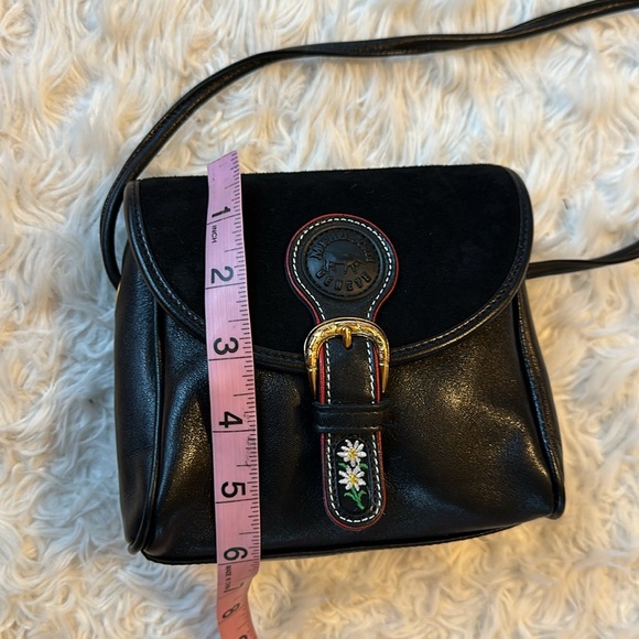 Michel Jordi Geneva Black Leather Edelweiss Crossbody bag - Picture 13 of 15